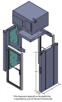Шлюз - холоднокатанная сталь с порошковым покрытием - 58''W x 84''D x 120''H, в разборе, Terra Universal